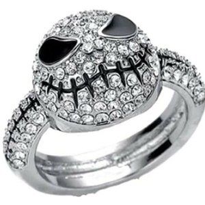 Jack Skellington Rhinestone Stainless Steel Ring